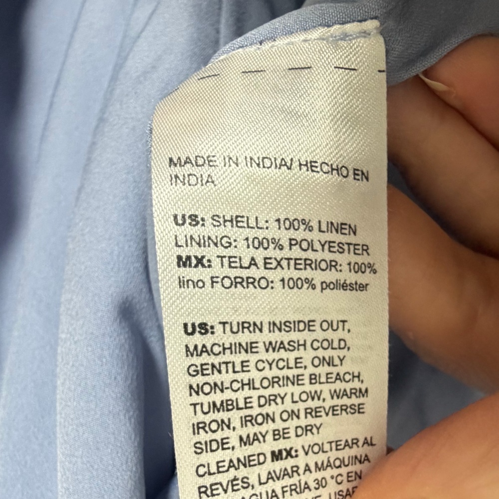 Moving Sale Chico's Light Blue Linen Chambray Open-Front Blazer Size L/2 - Picture 8 of 8